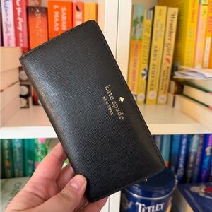 Kate Spade New York Black Leather Slim Wallet